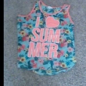 Blue and pink floral shirt